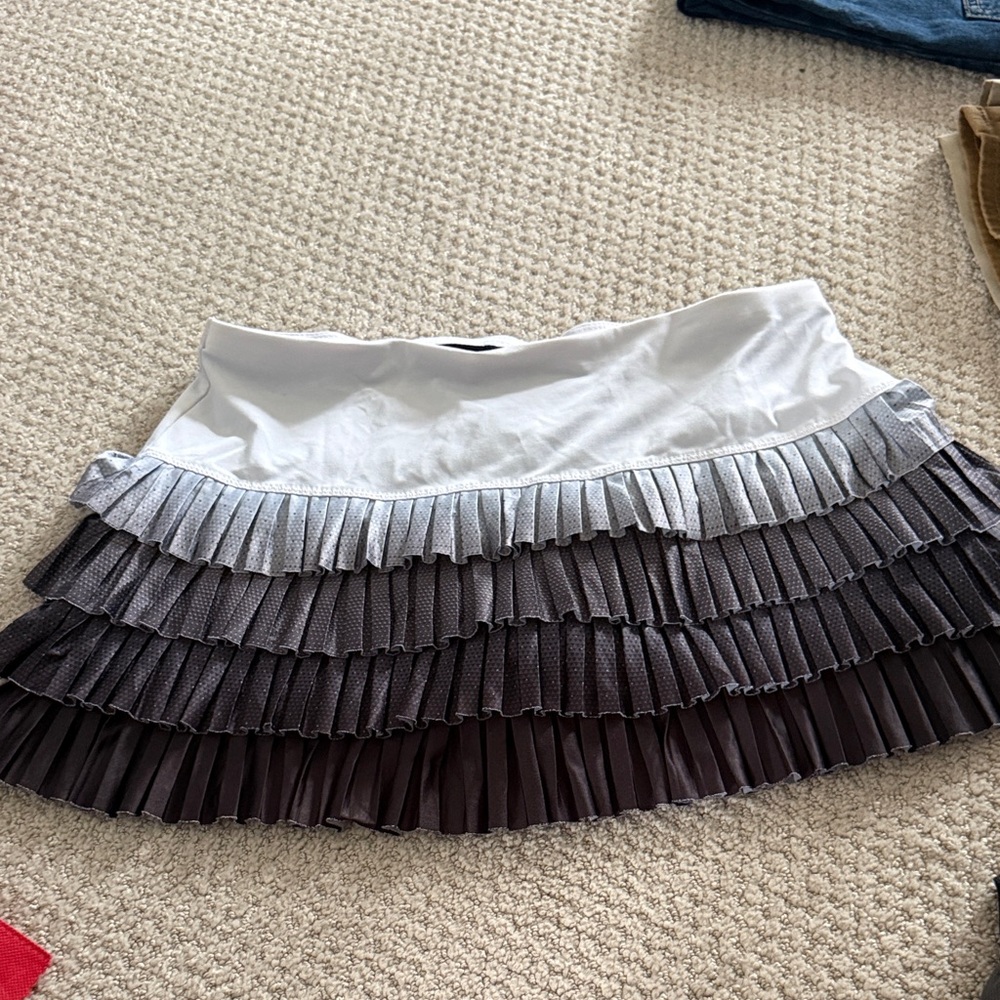 Only Black and White Layered Mini Skirt